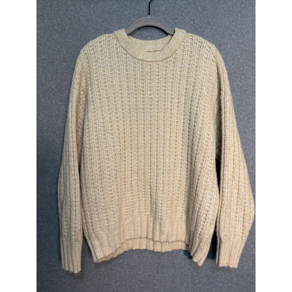 American Eagle‎ Women's Cream Cable Knit Sweater Small Cozy Chunky Cottagecore